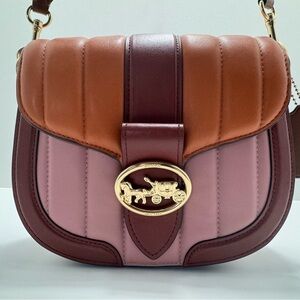 COACH Georgia Saddle Bag with Colorblock Puffy Quilting pillow quilted